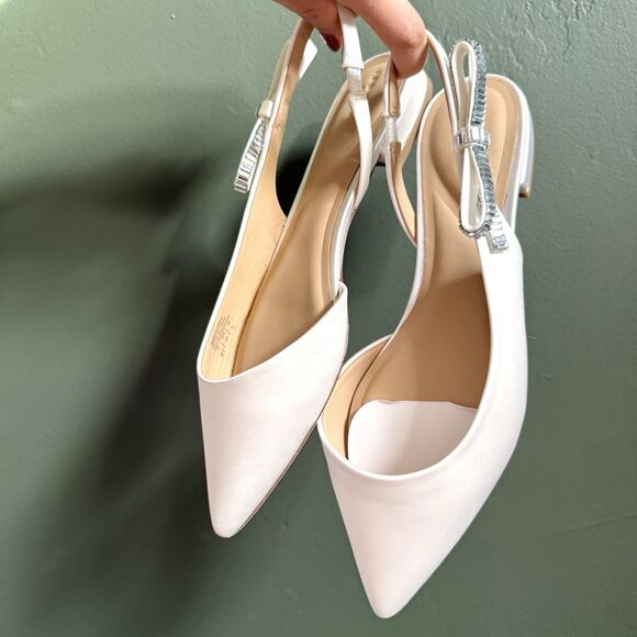 NEW Ted Baker Green Jewel Bow Jane Slingback D'orsay Flats US 8.5 NEW Ted - Picture 4 of 7